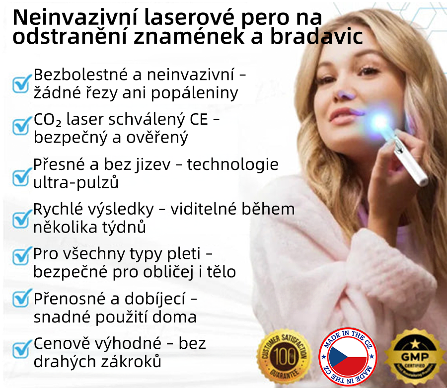 KIDSNEED® Neinvazivní laserové pero na odstranění bradavic a znamének - silně Recommended by the Czech Dermatovenerological Society (ČDS)🔥
