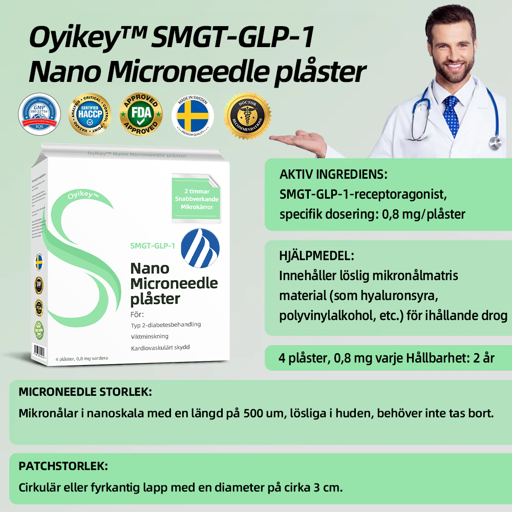 𝗢𝘆𝗶𝗸𝗲𝘆® 𝗦𝗠𝗚𝗧-𝗚𝗟𝗣-𝟭 𝗡𝗮𝗻𝗼 𝗠𝗶𝗸𝗿𝗼𝗻ä𝗹𝗲𝗻𝗽𝗹𝗮𝘀𝘁𝗲𝗿 👩‍⚕️ (𝒔𝒎ä𝒓𝒕𝒍ö𝒔, 𝒍å𝒏𝒈𝒗𝒂𝒓𝒊𝒈 𝒆𝒇𝒇𝒆𝒌𝒕,𝐚𝐧𝐯ä𝐧𝐝𝐛𝐚𝐫 𝐟ö𝐫 𝐛𝐞𝐡𝐚𝐧𝐝𝐥𝐢𝐧𝐠 𝐚𝐯 𝐝𝐢𝐚𝐛𝐞𝐭𝐞𝐬, 𝐟𝐞𝐭𝐦𝐚 𝐨𝐜𝐡 𝐡𝐣ä𝐫𝐭- 𝐨𝐜𝐡 𝐤ä𝐫𝐥𝐬𝐣𝐮𝐤𝐝𝐨𝐦𝐚𝐫)🔥